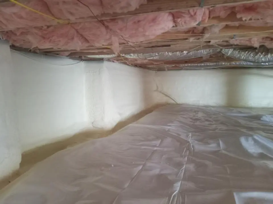 Crawl space encapsulation with closed-cell spray foam for Commercial Roof Restoration in South Kensington
